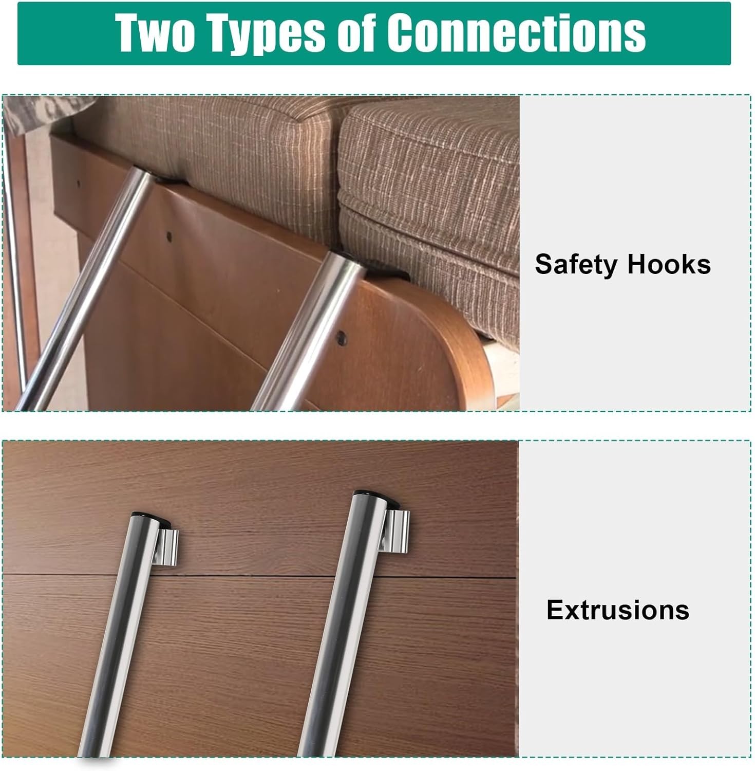 52" RV Bunk Ladder, 4 Step Integrated Aluminum Camper Bunk Bed Ladder with An... gallery