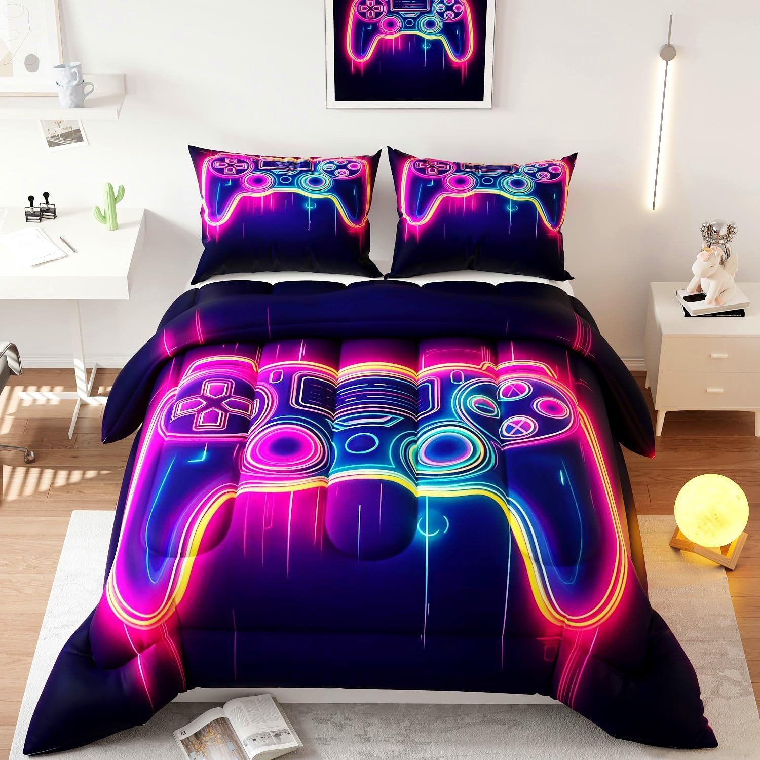 Gamer Comforter Set, Galaxy 3D Pattern for Kids Teens Adults,Decorative Bedding gallery