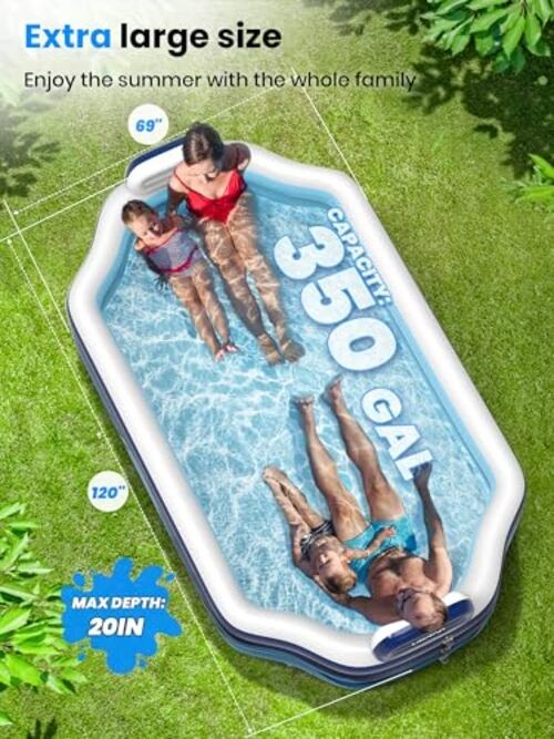 Inflatable Pool for Kids & Adults | Oversized Thickened Large Swimming Pool gallery