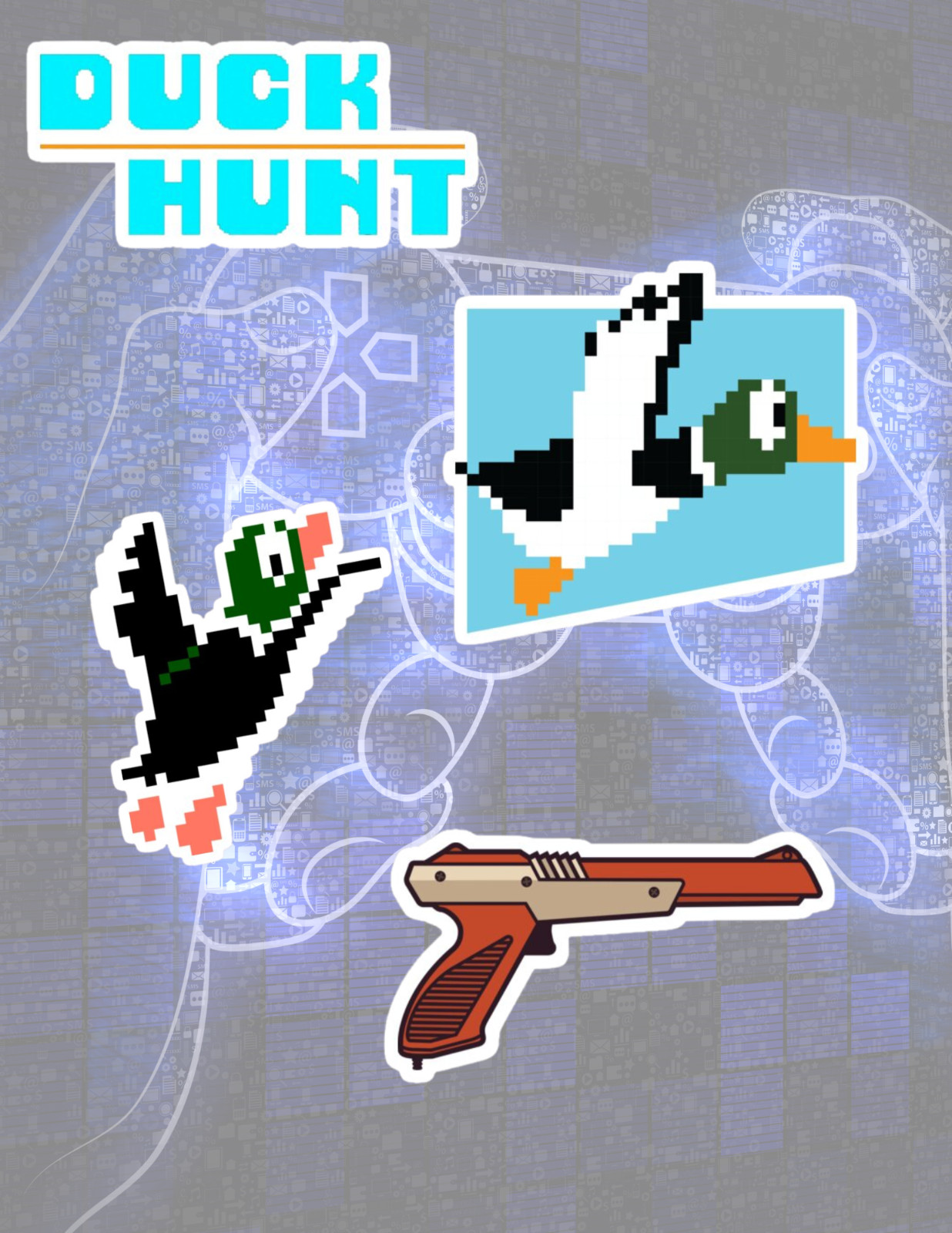 Duck Hunt Retro Video Games 4pc Sticker Pack gallery