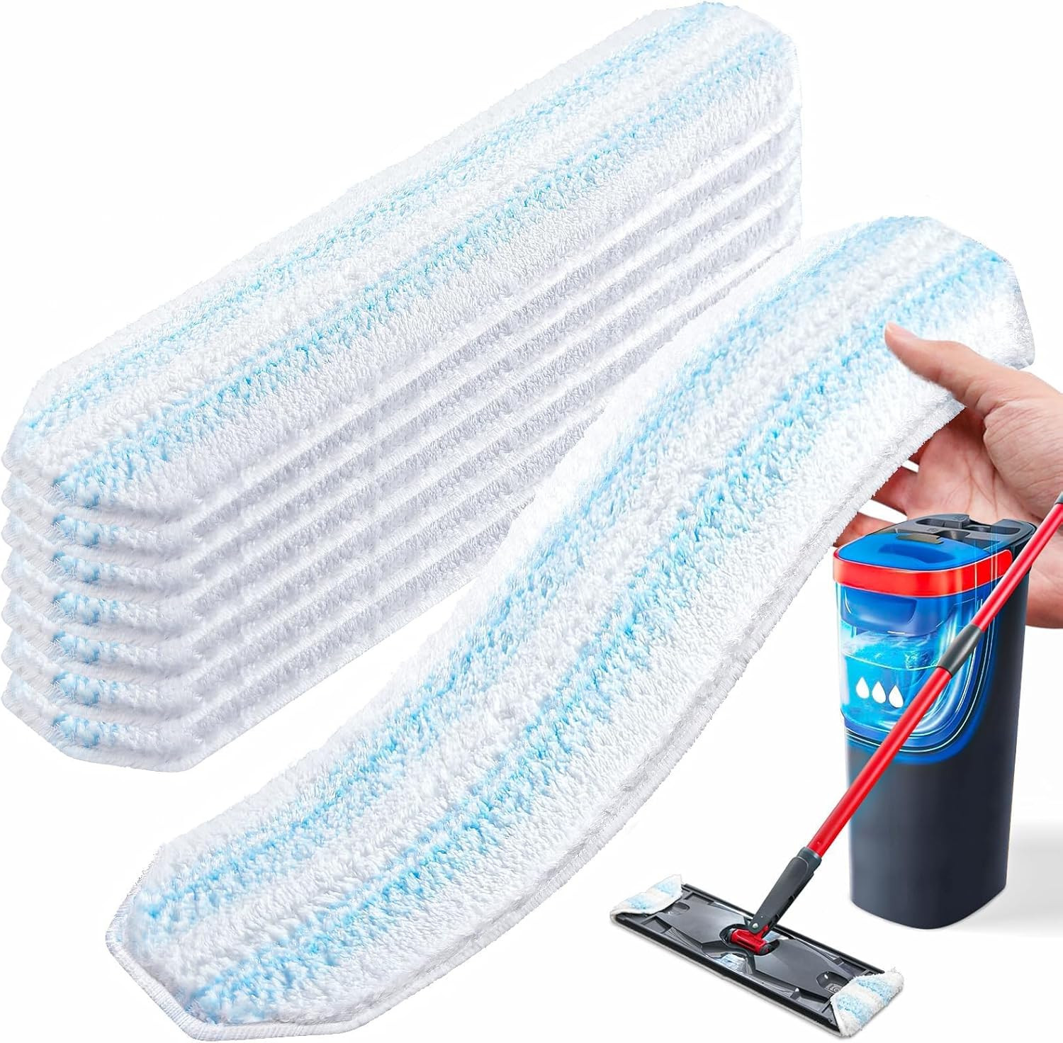 Mop Replacement Pads for O Cedar H2Pro Flat Mop System, 4 Pack Mop Pads, Machine gallery