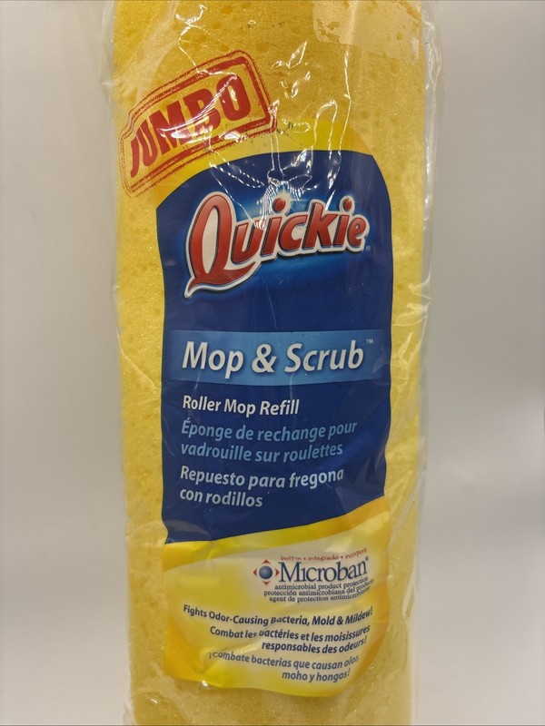 Jumbo Quickie Mop & Scrub Roller Mop Refill Microban 055/055B Type P 12” NEW gallery