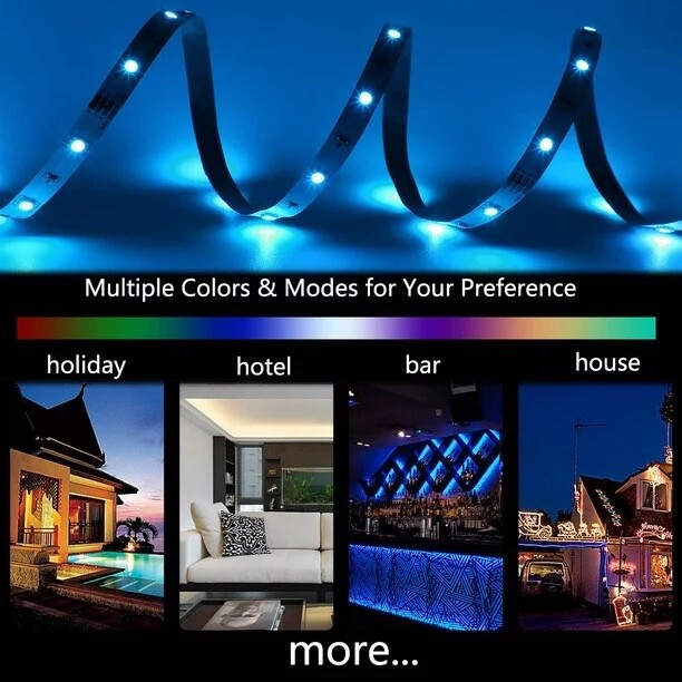 LED Light Strip, 16.4ft RGB LED Light Strip 5050 LED Tape Lights, Color Changing gallery