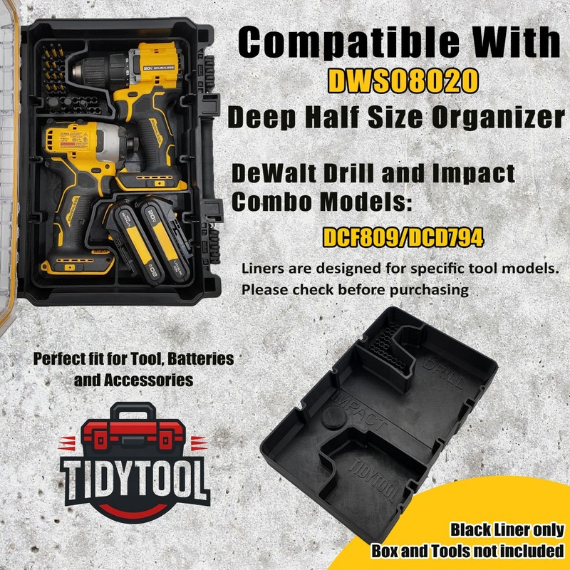 DeWalt DWST08020 Insert for DCF809 DCD794 Drill Impact Organizer Tray Holder gallery
