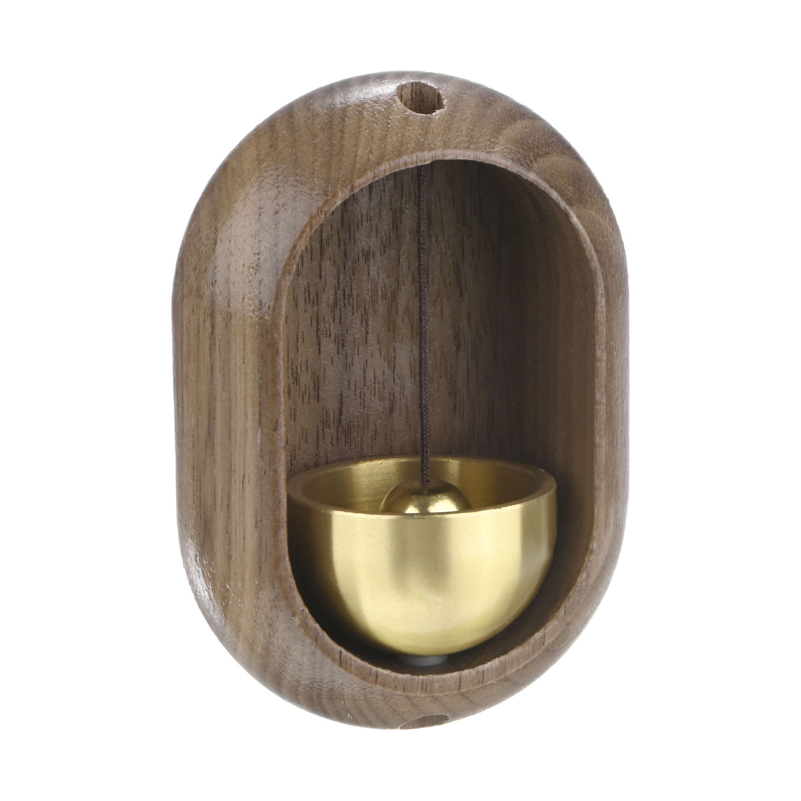 1-Pack Magnetic Shopkeepers Bell, 2.2inch/5.5cm Walnut [Brown, Oval Shape] gallery