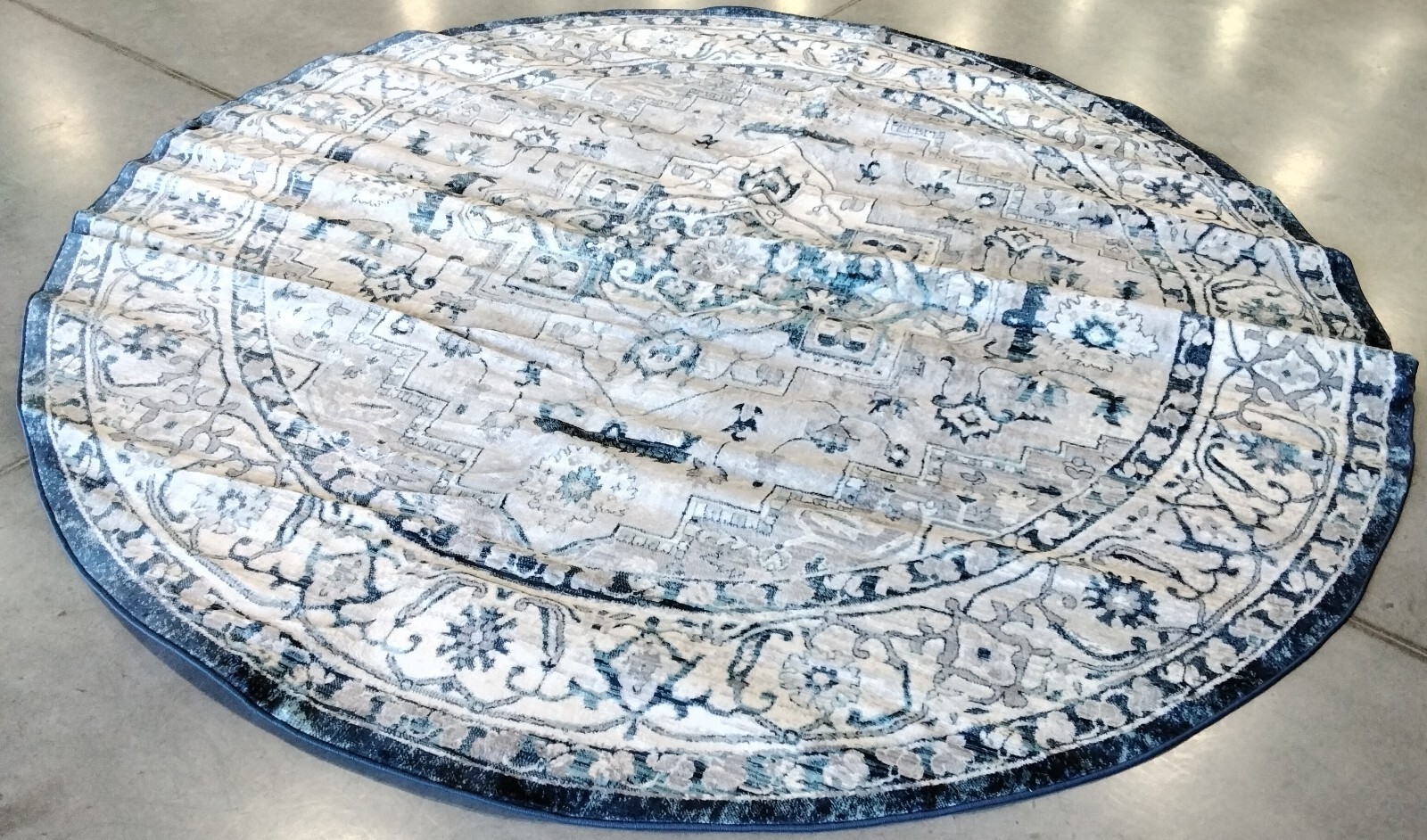 LT GREY / BLUE 9' X 9' Round Back Stain Rug, Reduced Price 1172753924 BNT851G-9R gallery