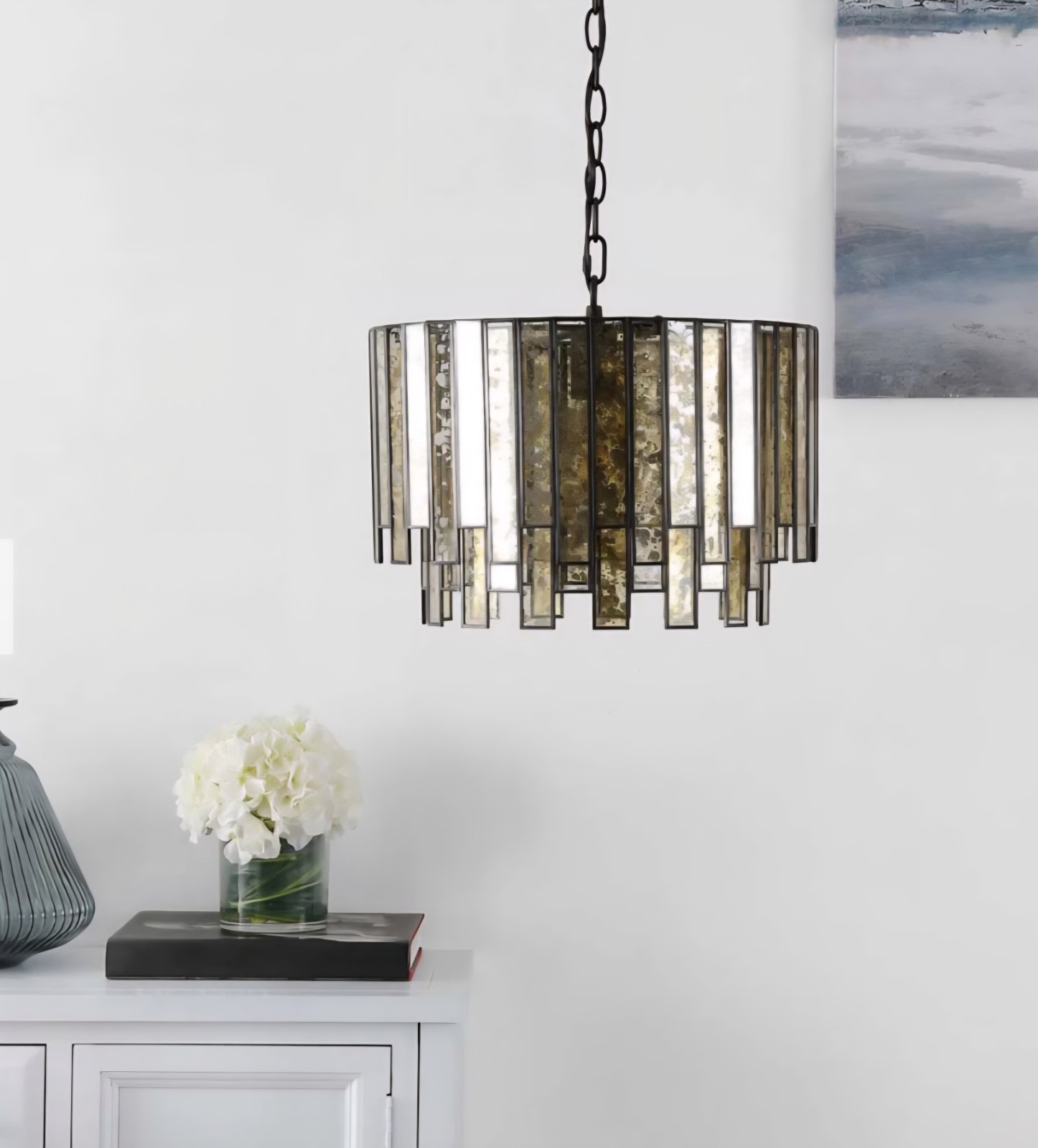 SAFAVIEH Gresher 15.5 Inch Chandelier | Mercury / Oil Rub Bronze | NEW gallery