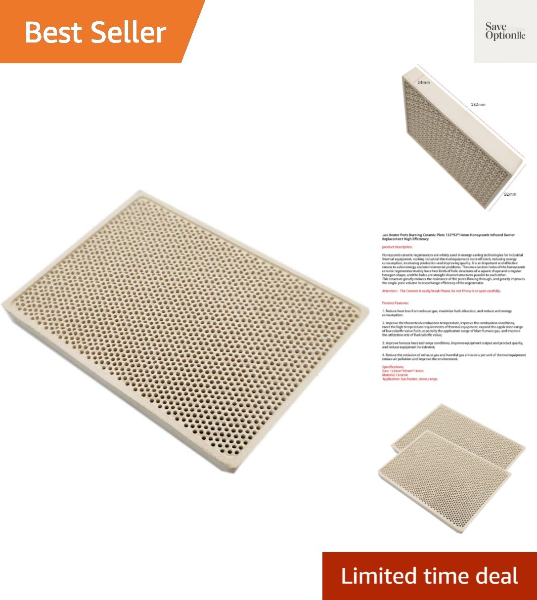 Cordierite Ceramic Burner High Temperature Plate Gas Grill Spare Parts Stove ... gallery