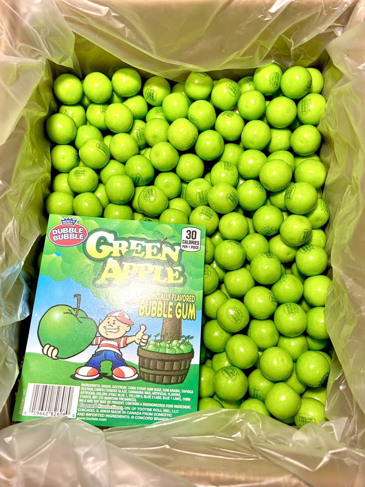 Dubble Bubble Gumballs One Inch Candy Bulk 1LB 3LB 4LB 5LB Green Apple Flavor gallery
