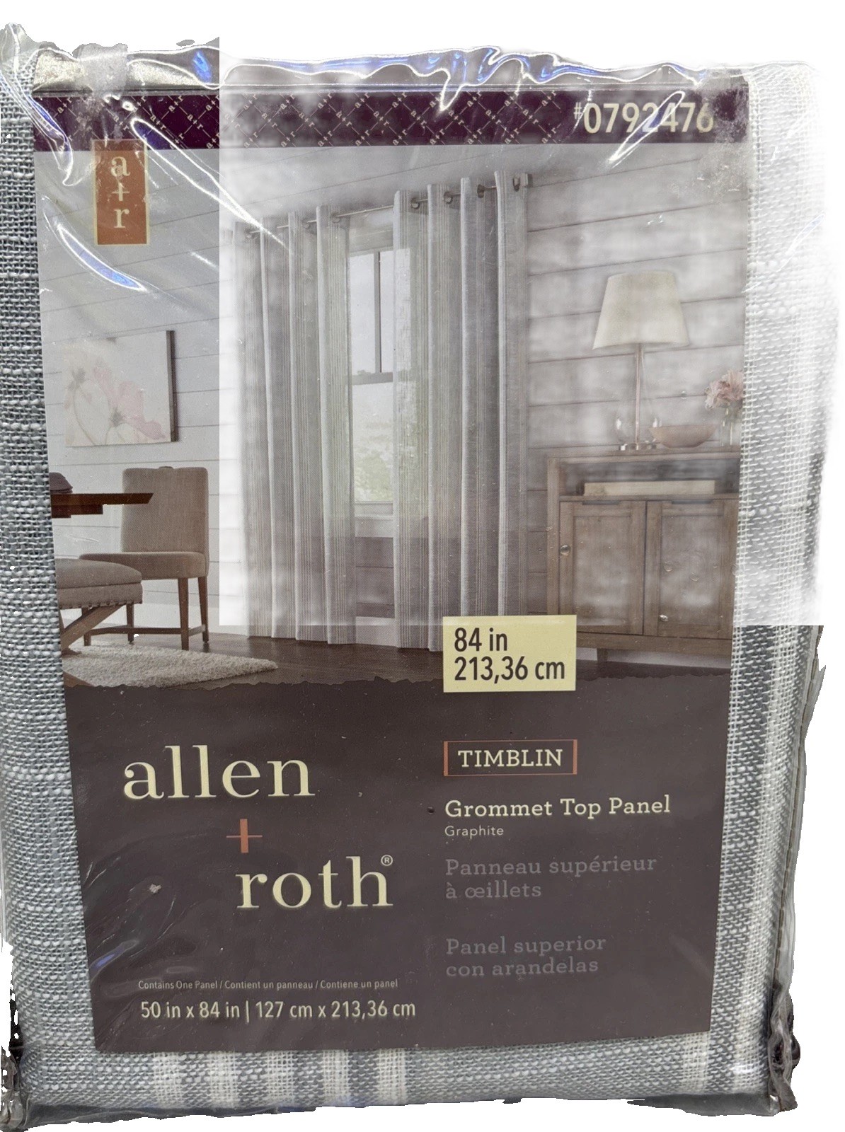 allen + roth 84-in Light Filtering Grommet Curtain Panel Timblin 0792476 {11} gallery