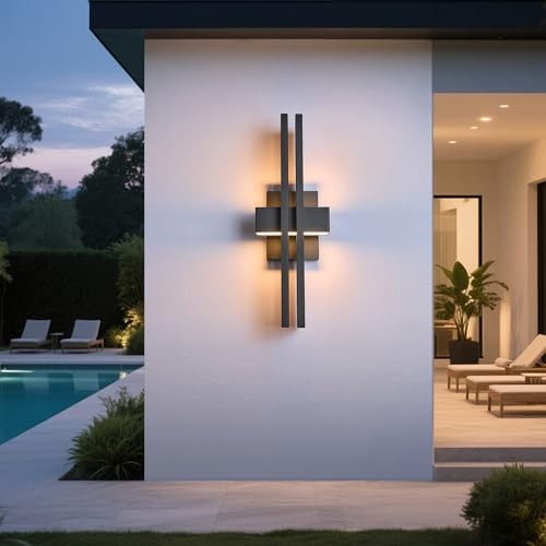 23Inch Large Modern Minimalist Outdoor Wall Light, IP65 Waterproof, 3000K Warm gallery
