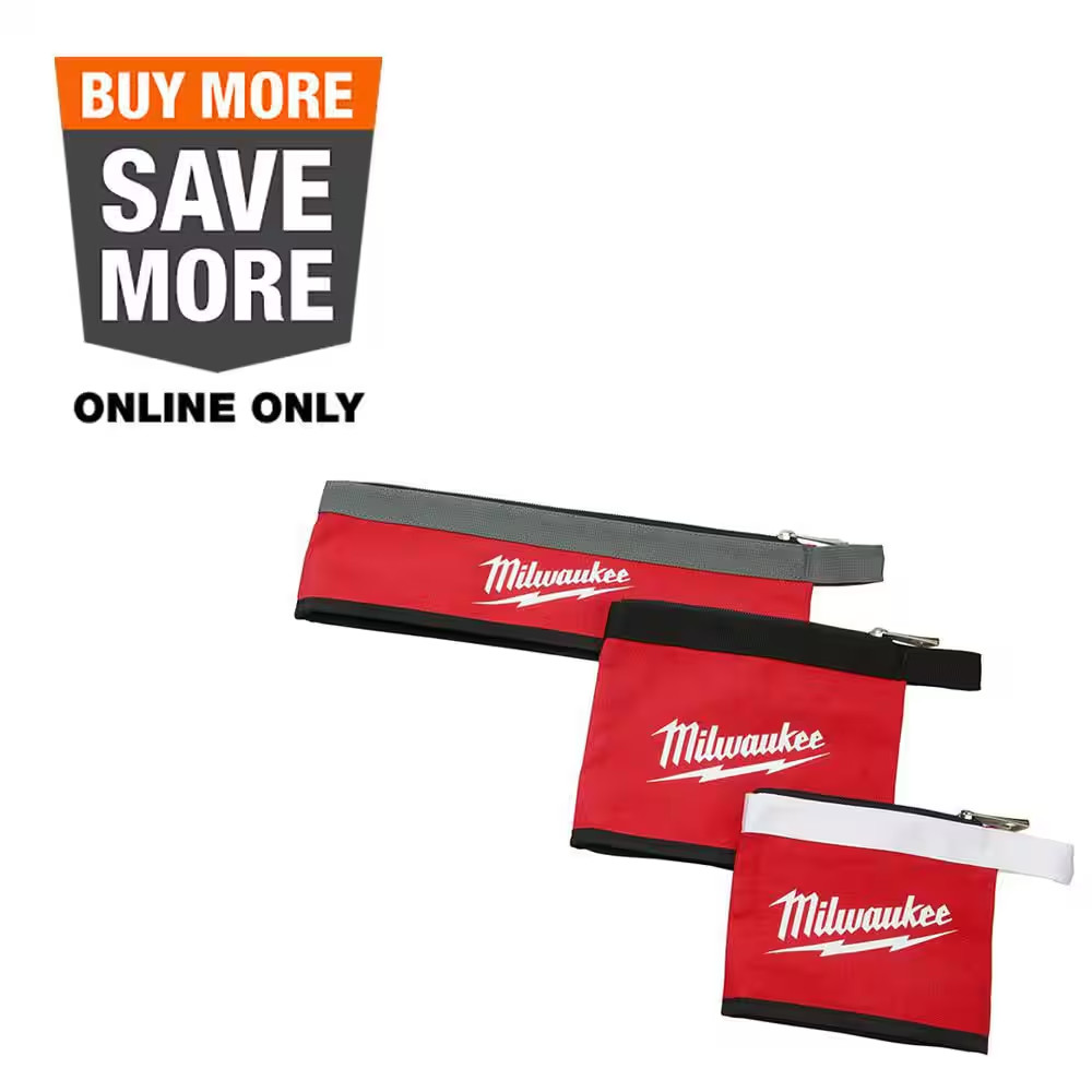 14 In., 8 In. and 6 In. Multi-Size Zipper Tool Bags in Red (3-Pack) gallery