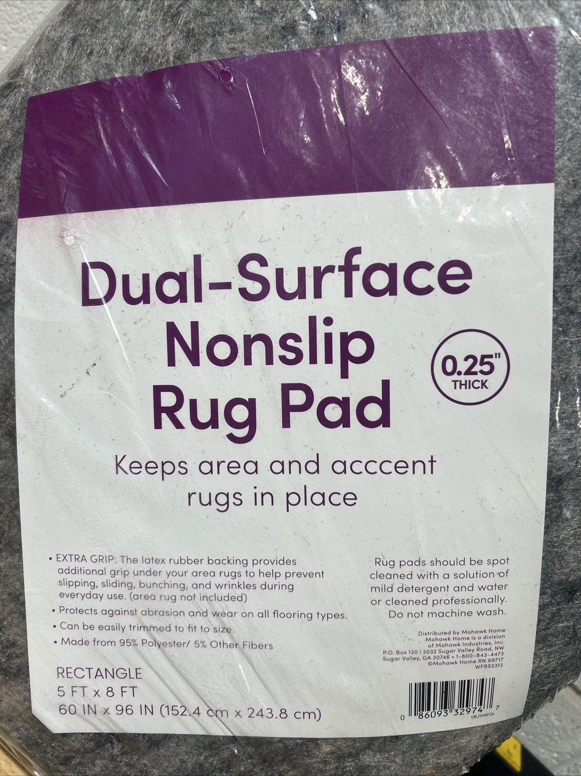 Mohawk Home Non Slip Rug Pad 1/4" Thick Felt + Latex Rubber Gripper Dual Sur... gallery