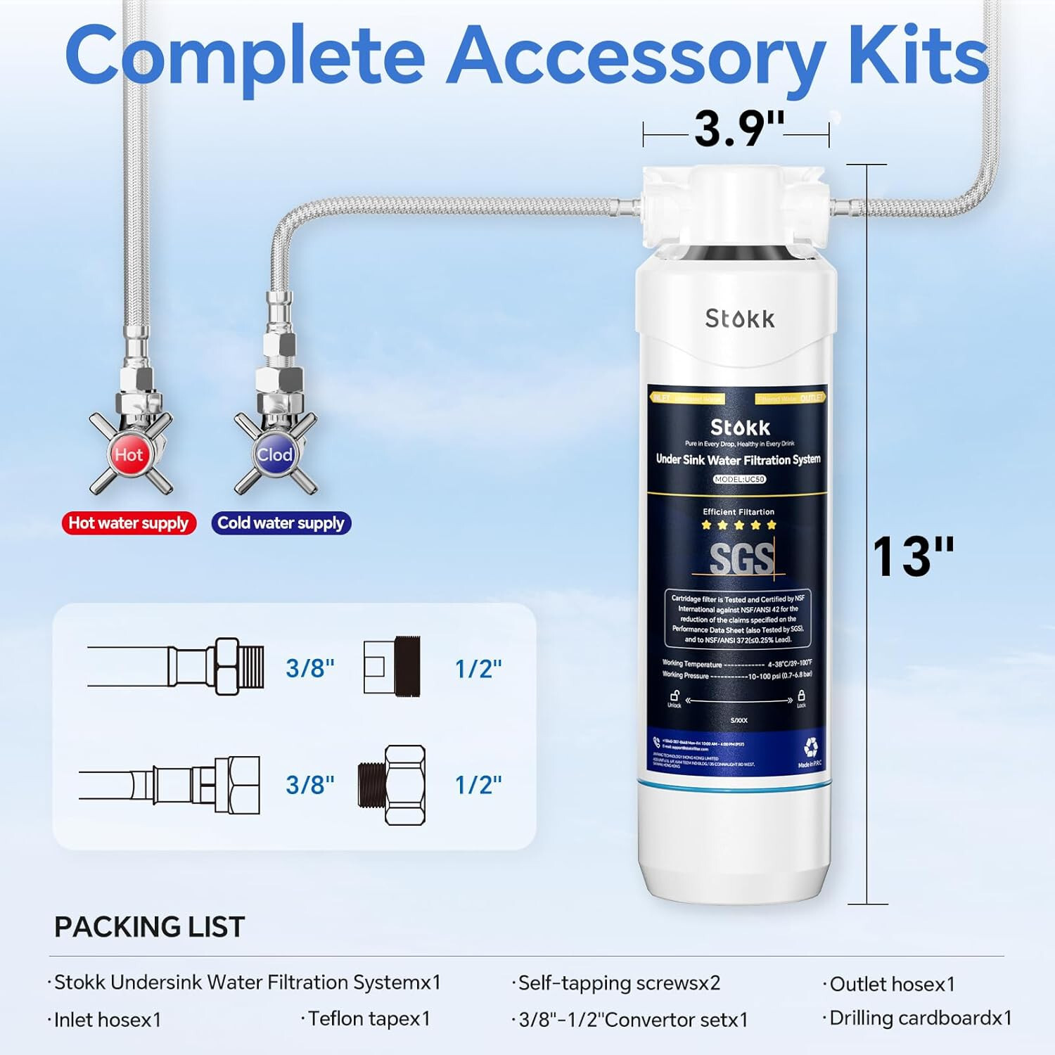 Stokk UC50 Under Sink Water Filter, Reduces Lead, Chlorine, Bad Taste & Odor New gallery