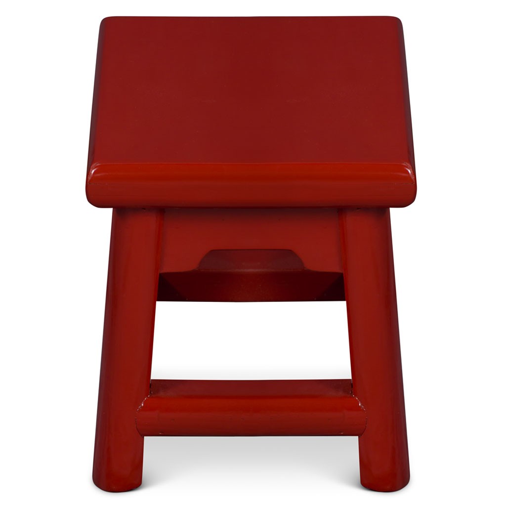 US SELLER - Distressed Red Petite Chinese Village Wooden Bench gallery