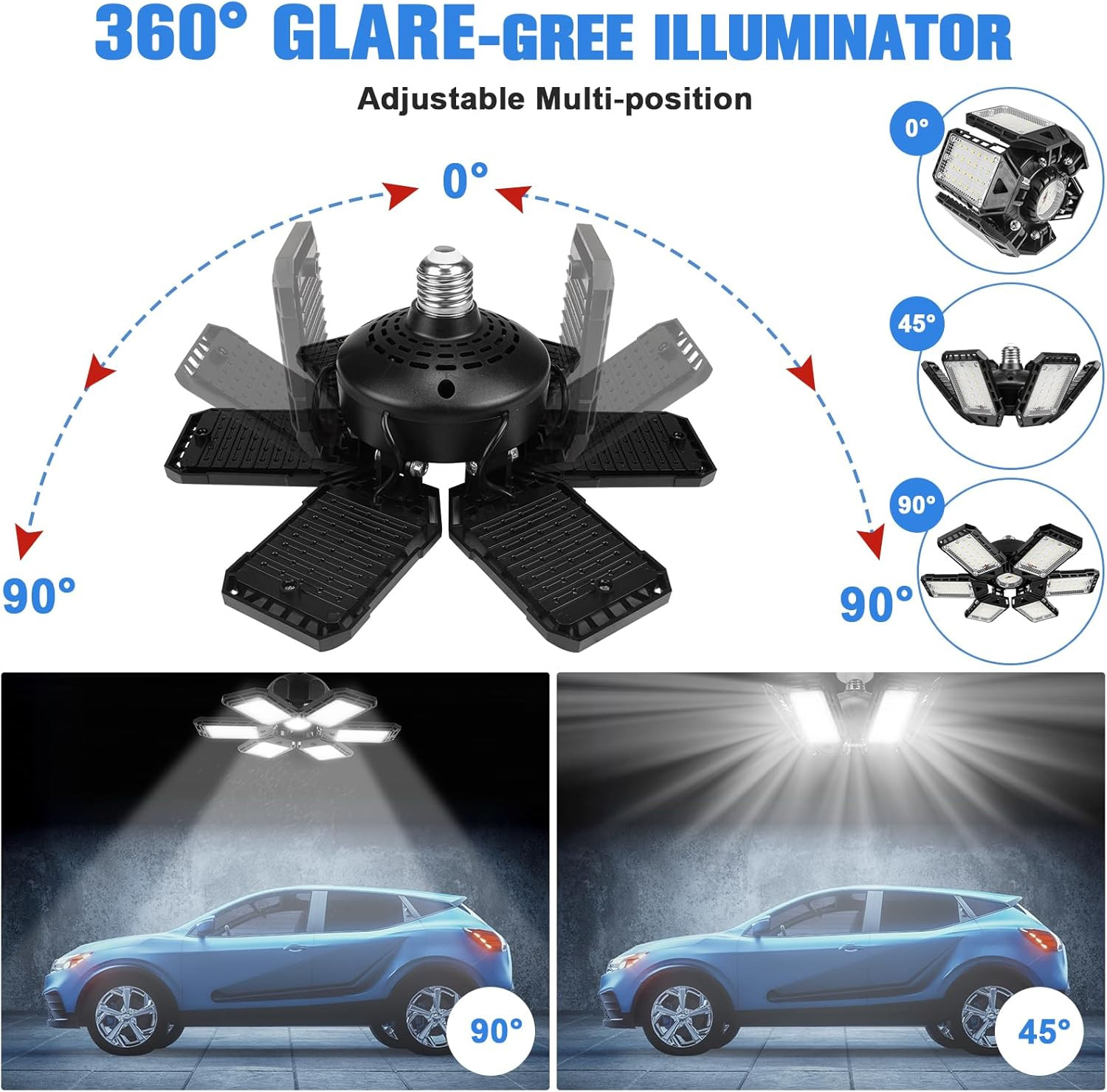 LED Garage Lights Bulb 2 Pack 180W 18000LM 6500K Led Shop Light gallery
