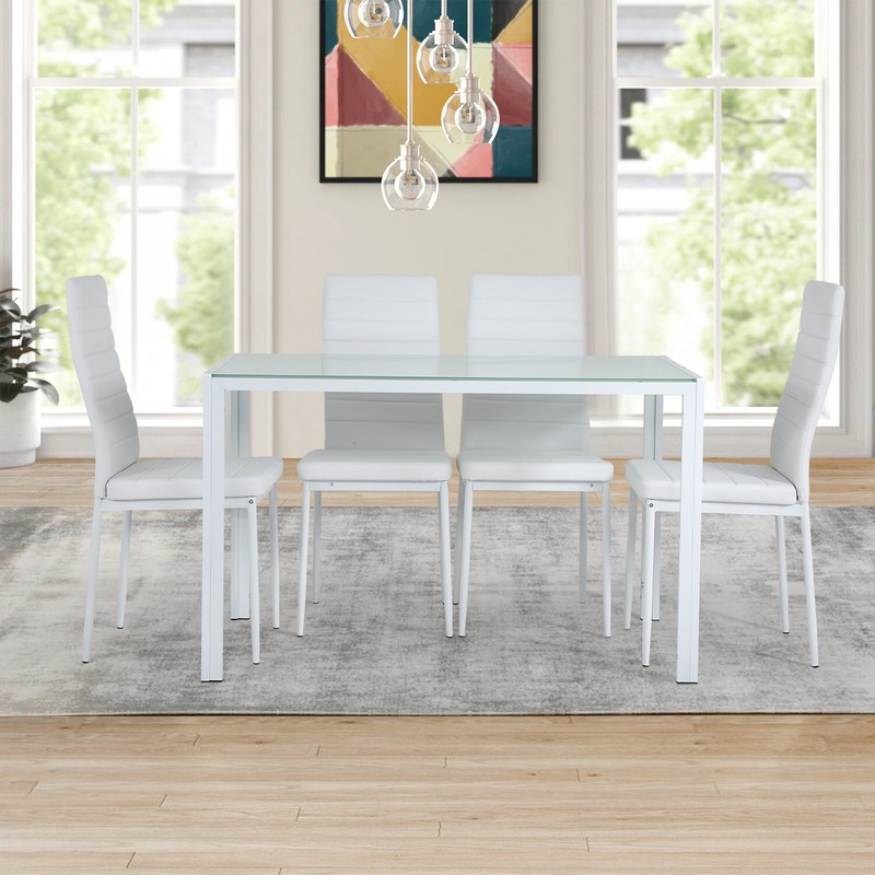 Dining Table Set Glass for Small Spaces Kitchen Table and Chairs Home Furniture gallery