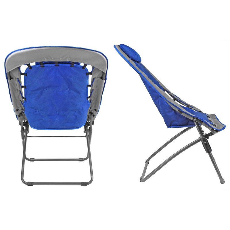 Zenithen Foldable Rectangular Air Mesh Outdoor Bungee Chair, Blue/Gra Pack of 1 gallery