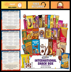 Global Snack Box | 34 Unique International Treats | Fun Snacks for All Ages