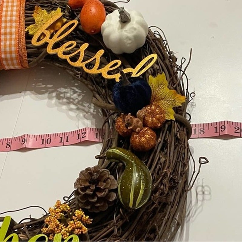 Fall Thankful Blessed Grapevine Wreath 18" gallery