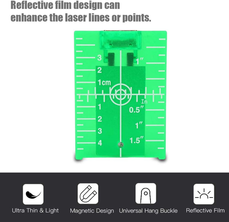 Laser Level Target Plate, Double Scale Cross Line Laser Level Meter, Foldable Ma gallery