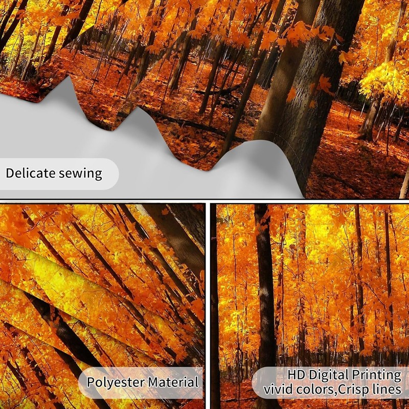 LB Fall Tapestry Wall Hanging Maple Forest in Autumn 3D 40L x 60W, Orange3 gallery