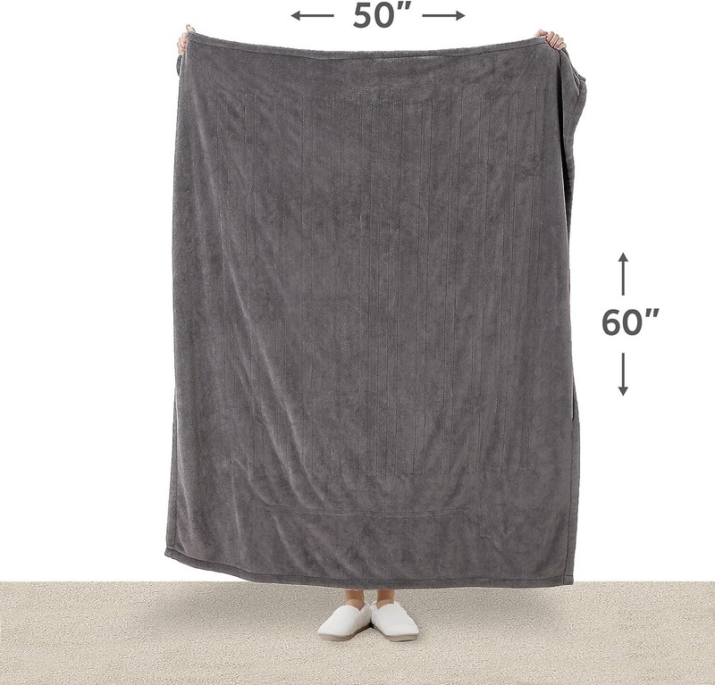 Sunbeam Heated Throw Blanket | Microplush, 3 Heat Settings, Sand - TSM8TS-R78... gallery