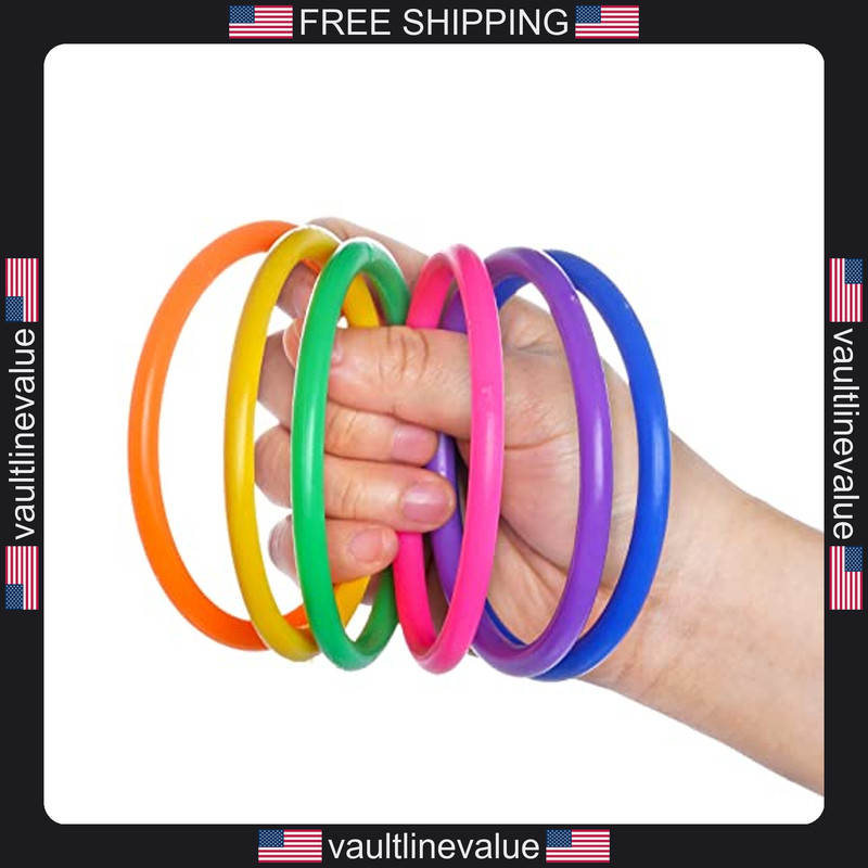 Topbuti 24 Pcs Plastic Toss Rings Ring Toss Game Outdoor Garden Backyard gallery