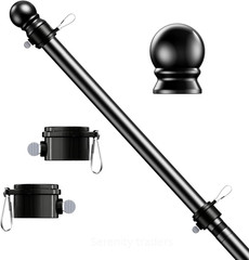 5 FT Flag Pole for Kit, Tangle Free Spinning Weather Resistant Rustproof Metal