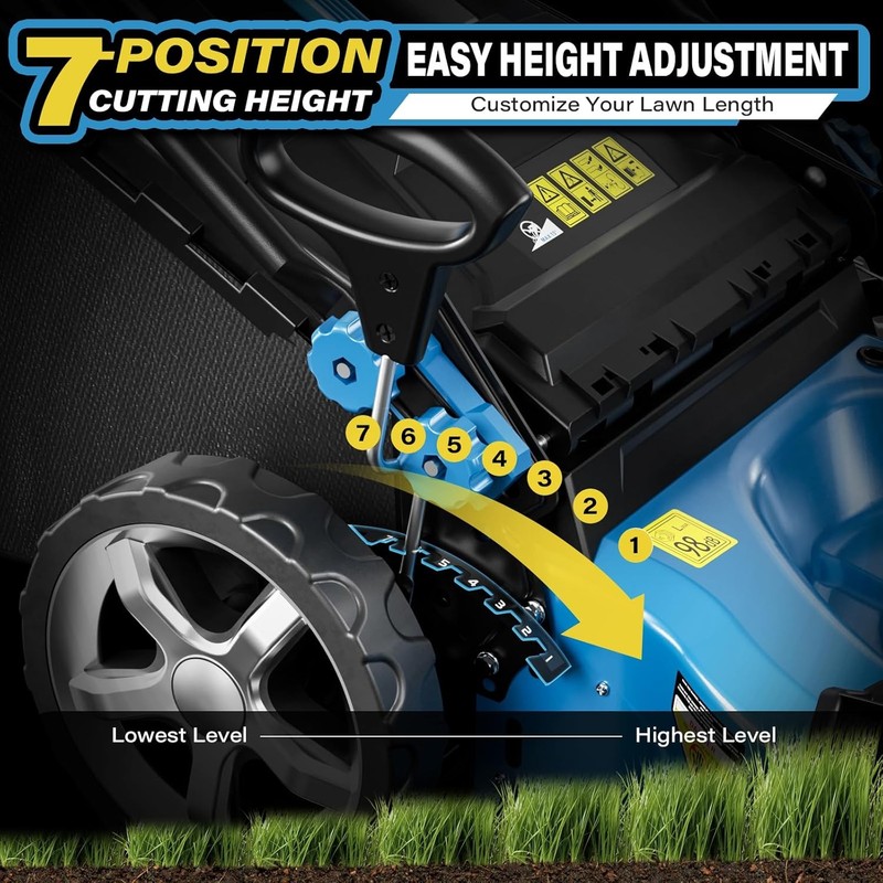 21“ Cutting Deck 201cc 4-Cycle Engine 7 Levels 3-in-1 Gas Powered Push Lawnmower gallery