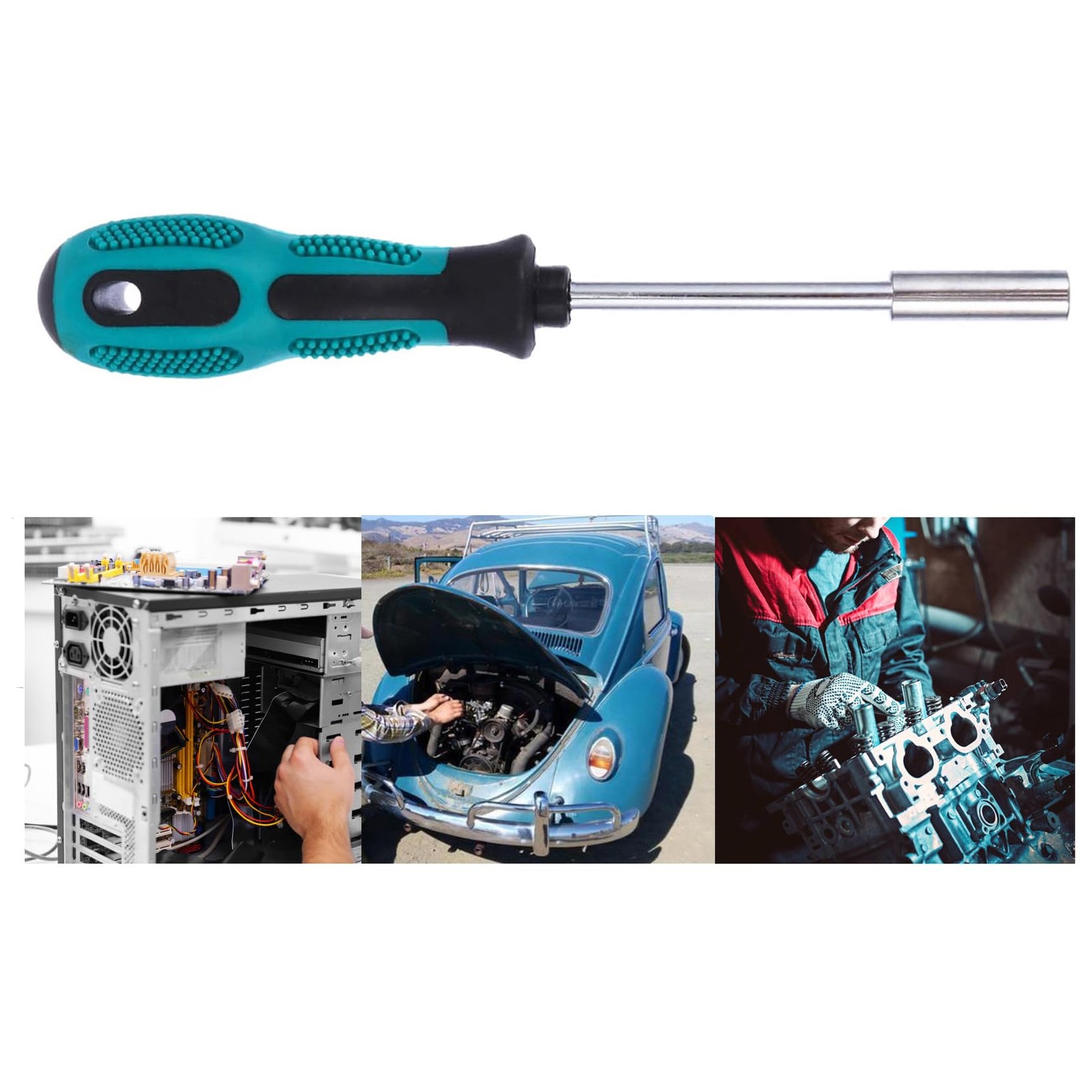 2pc 1/4" Magnetic Bit Driver Handle 190mm Hex Screwdriver Green gallery