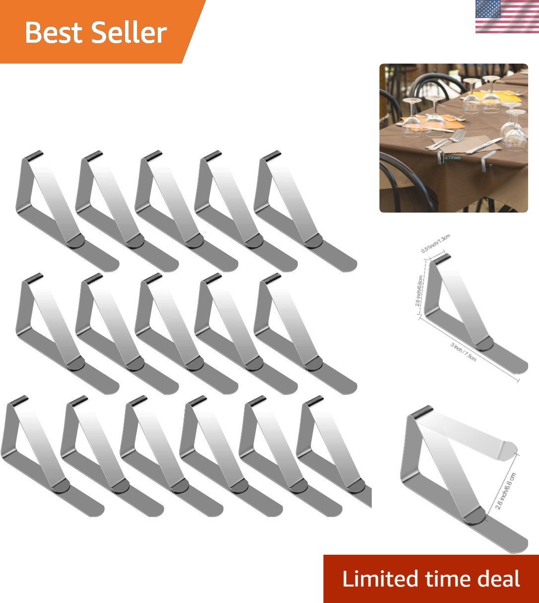 Durable 16 Pack Table Cloth Clips - Rust-Proof Metal for Every Occasion gallery