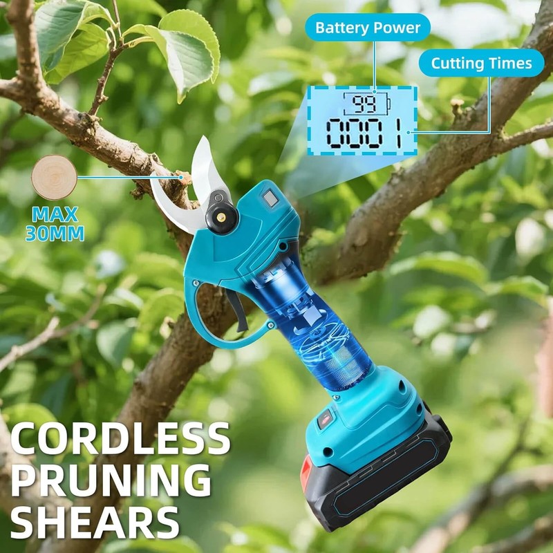 2-IN-1 Brushless Pole Pruning Shear 15ft Reach 1.2" Cutting Diameter W/2 Battery gallery