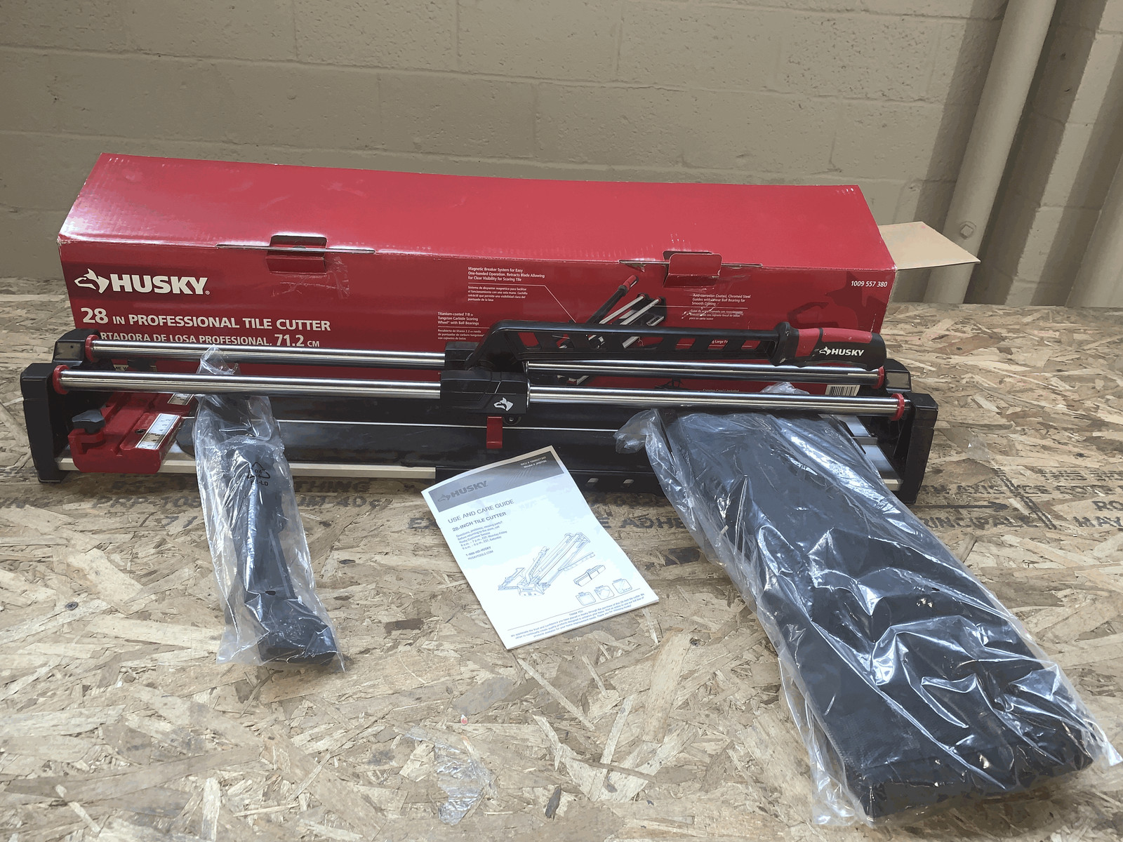 Husky 28 in. Tile Cutter with Tungsten Carbide Blade and Adjustable Gauge gallery