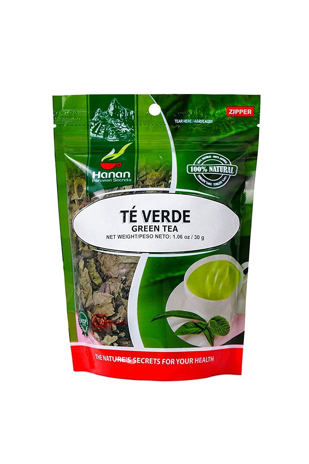 Hanan Peruvian Secrets Te Verde| 100% Natural Green Tea | 1.06oz / 30g |Aids in gallery