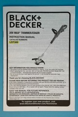 Black & Decker – 20V Max Trimmer/Edger – Owners Instruction Manual – LST300