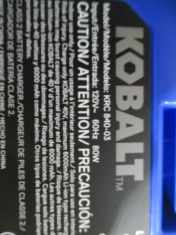 New, Genuine Kobalt 40 Volt Max 6.0 Ah Extended Run Battery and Charger Combo gallery