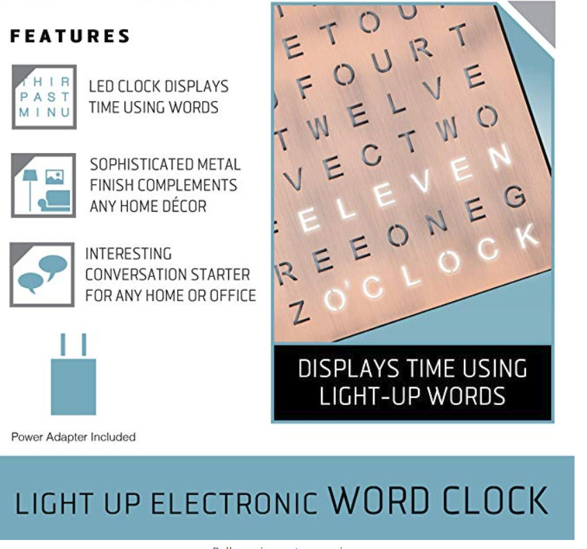 FANTASTIC LED WORD CLOCK WITH COPPER FINISH gallery