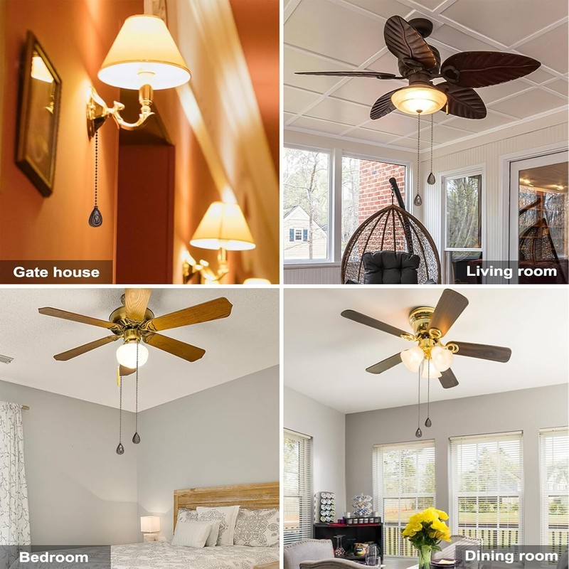 2 or 4 Bronzed Ceiling Fan Pull Chain Extension 12 Inches Classic Drop Shaped gallery