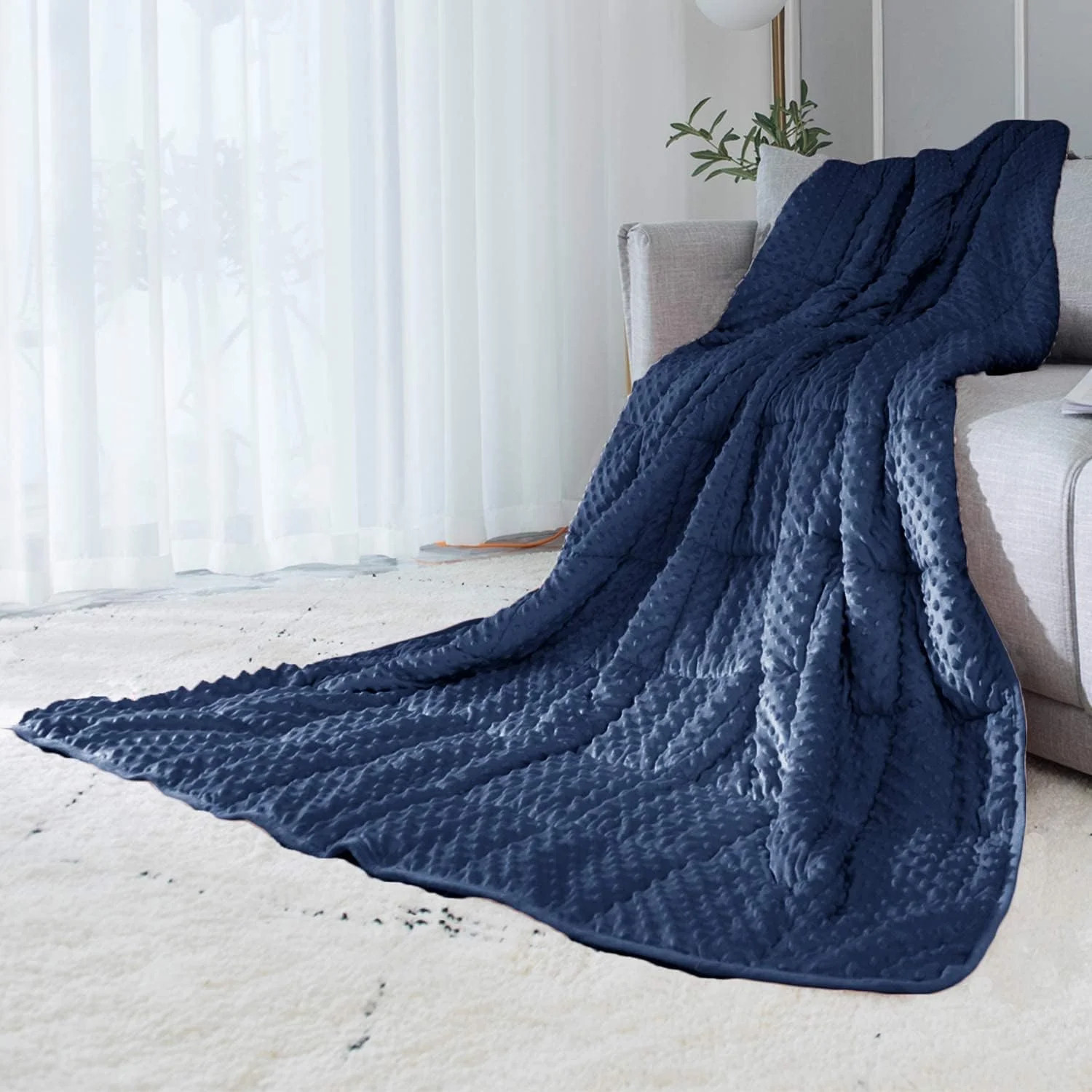 ALANSMA Reversible Weighted Blanket for All Season, Luxury Velvet, Warm and Cool gallery
