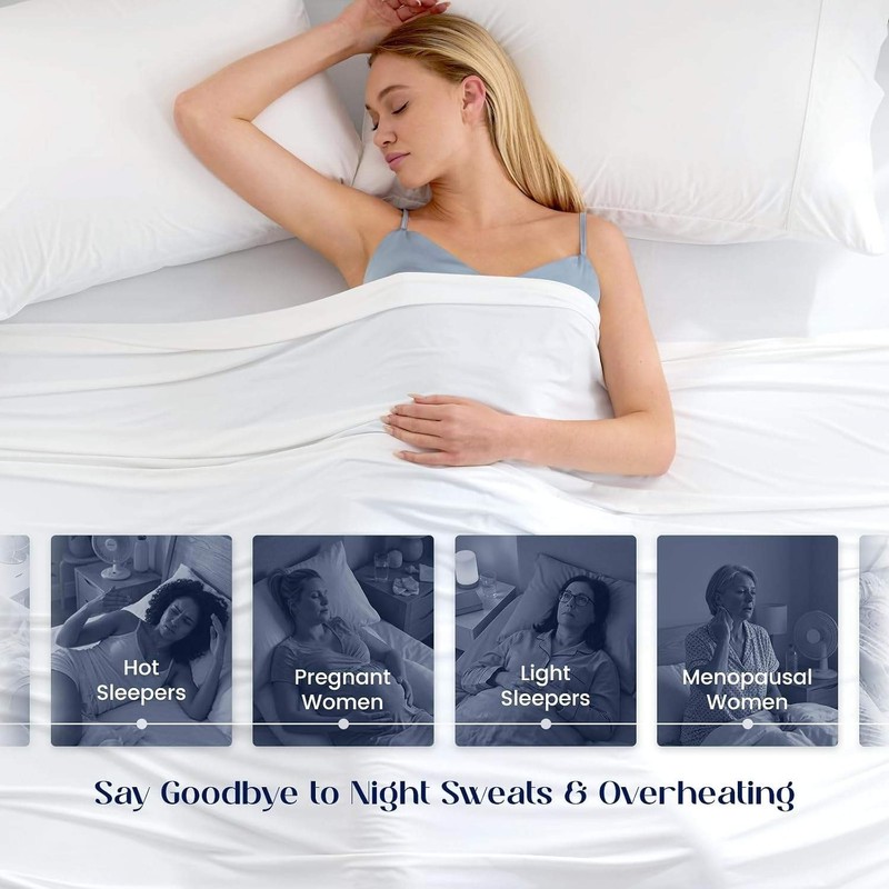 Cooling Sheets Queen Size, Cooling Fitted Breathable Bed Sheets & Flat Sheet gallery
