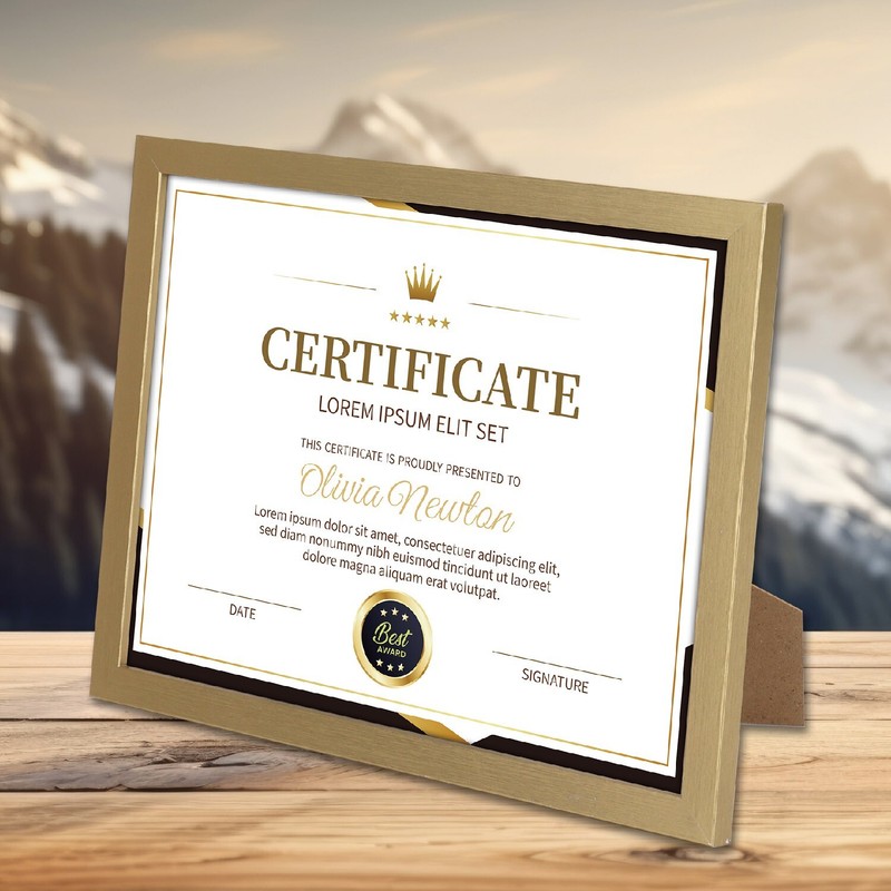 Certificate Frames Document frames 8.5x11 for Wall Or Tabletop , Set of 12 Gold gallery