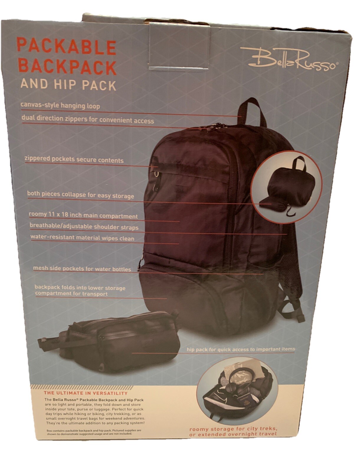 Bella Russo  Packable Backpack And Hip Pack 2