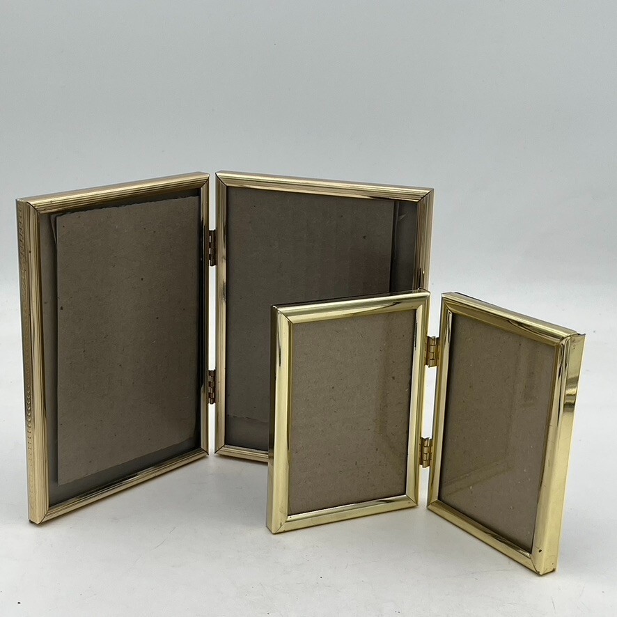 2 Vintage Regency Style Picture Frames Mixed Set Brass Art Deco Style Farmhouse gallery