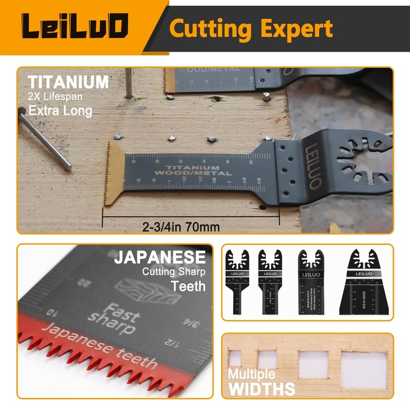156 Pcs Multitool Blade Kits Oscillating Tool Cutting Sanding and Scraping Ac... gallery
