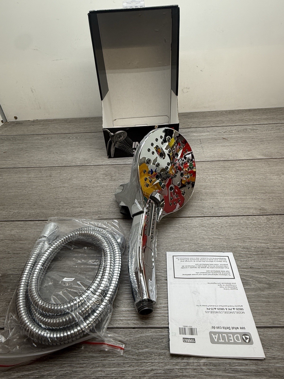 Delta 58620-PK In2ition 1.75 GPM Multi Function 2-in1 Shower Head Chrome Scratch gallery