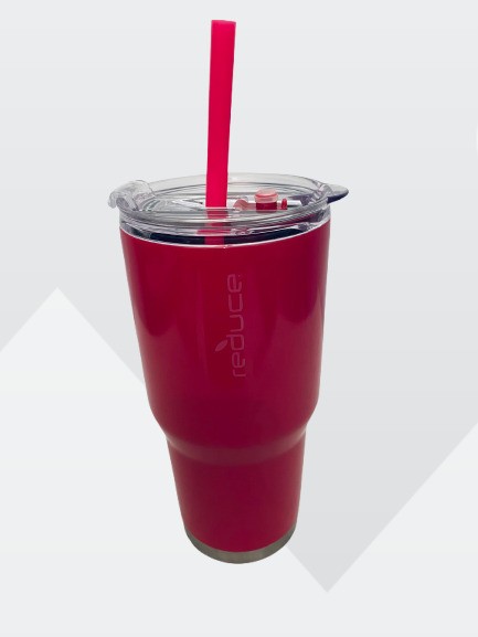Reduce Dark Pink 34 oz / 1 Lit Vacuum Insulated Stainless Steel Tumbler w/Straw gallery