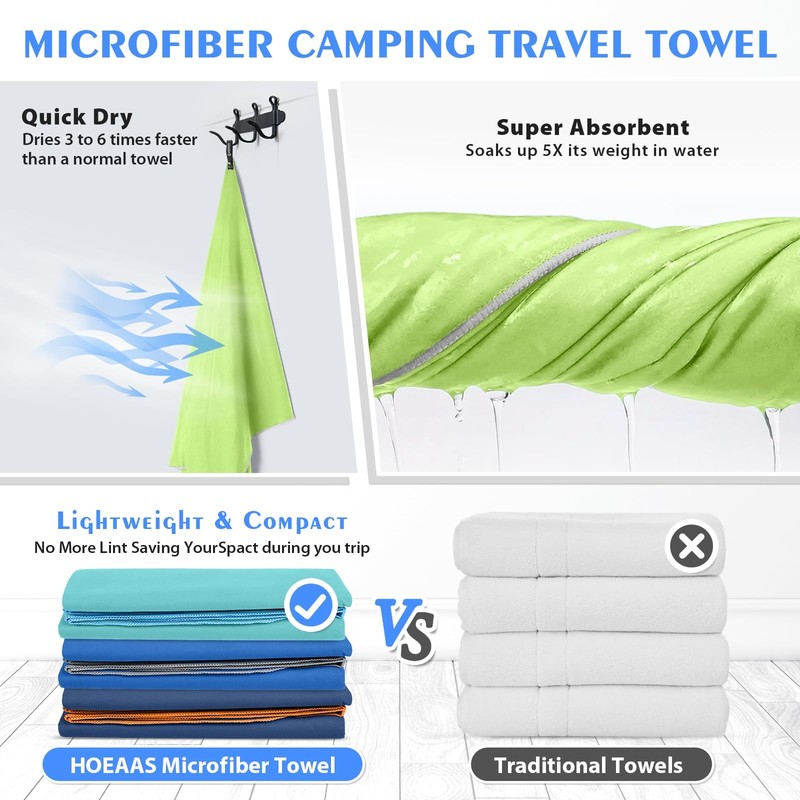 QuickDry Microfiber Camping Towels – Absorbent, Compact, Lightweight Sports gallery