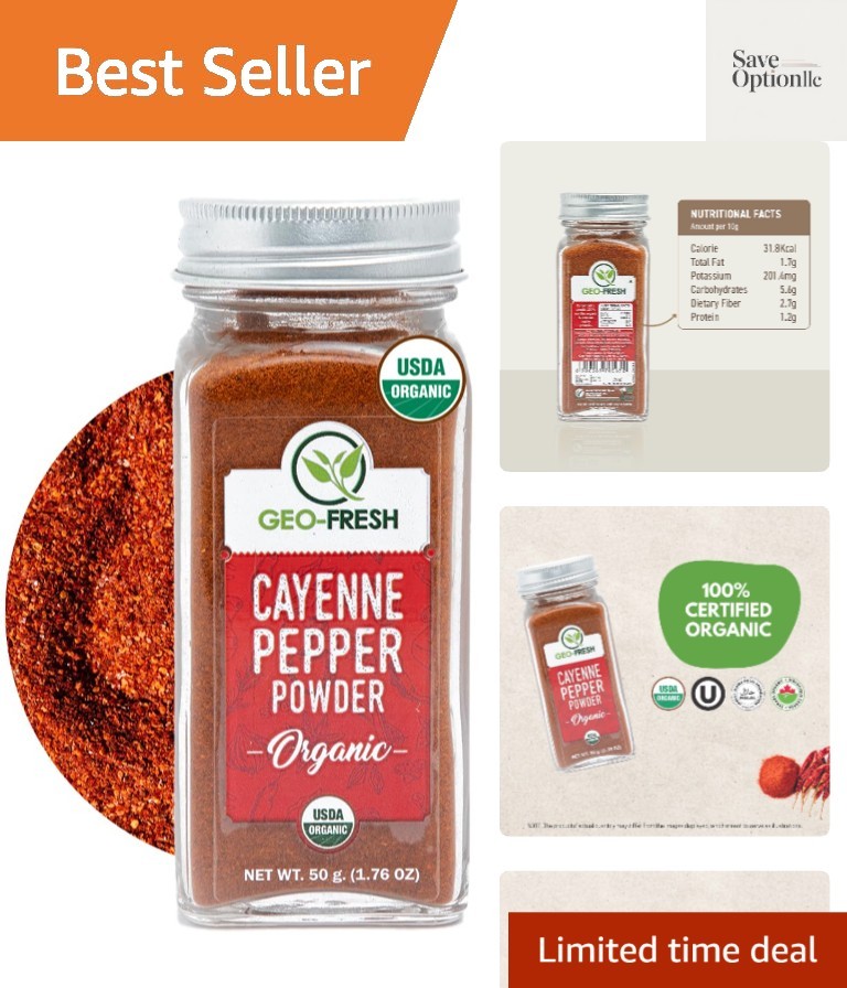Spicy Organic Cayenne Pepper - 1.76 oz Certified Organic & Gluten-Free gallery