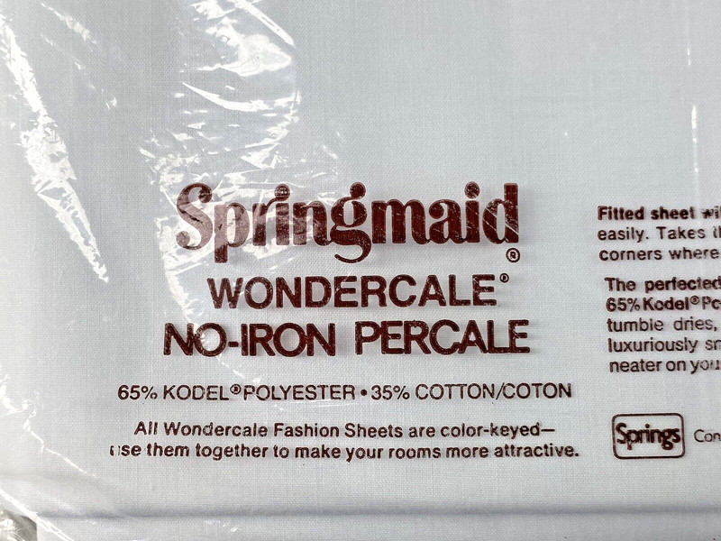 Springmaid Full Double Flat Sheet White Percale Polyester Cotton 81" x 96" USA gallery